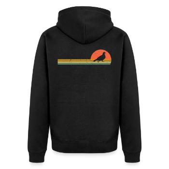 Pigeon rétro pigeon vintage pigeon domestique - Veste à capuche bio Premium Unisexe - noir - Dos - Nico (187cm)