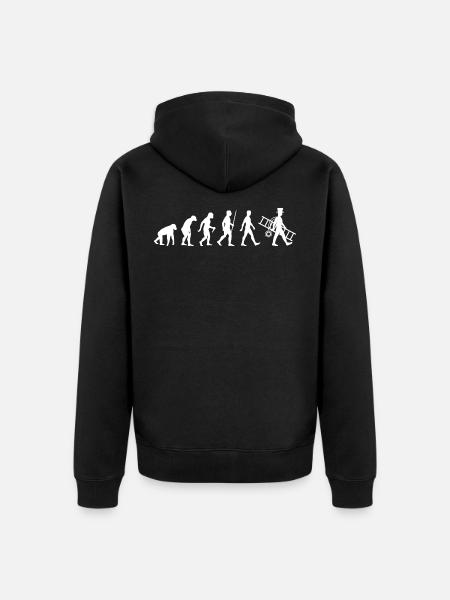Schornsteinfeger Evolution Kaminfeger - Unisex Premium Bio Zip Hoodie - Schwarz
