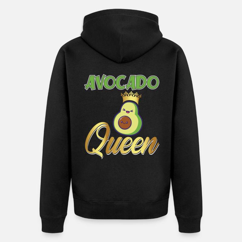 AVOCADO QUEEN - Unisex Premium Bio Zip Hoodie - Schwarz