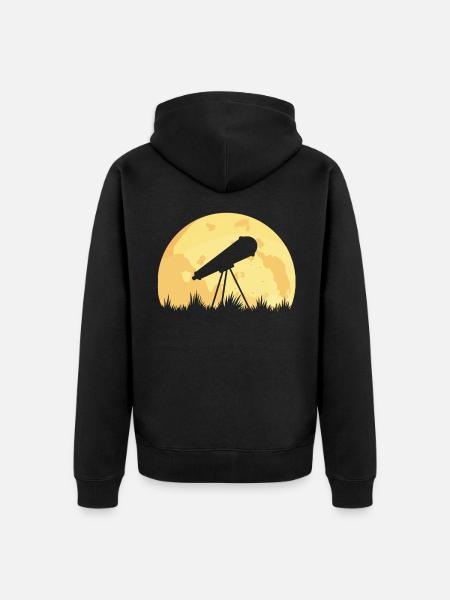 telescope - Unisex Premium Organic Zip Hoodie - black