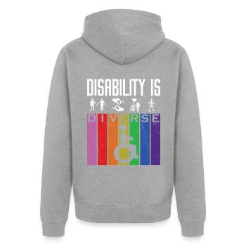 LE HANDICAP EST DIVERSIFIÉ - Veste à capuche bio Premium Unisexe - gris chiné - Dos - Nico (187cm)