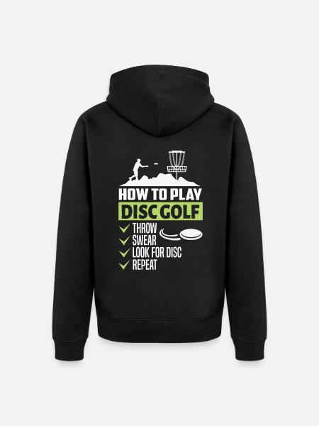 COMMENT JOUER AU DISC GOLF - Veste à capuche bio Premium Unisexe - noir