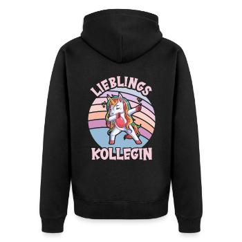 Lieblings Kollegin - Unisex Premium Bio Zip Hoodie - Schwarz - Hinten - Nico (187cm)