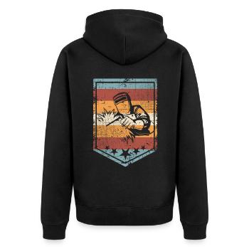 Soudure - Veste à capuche bio Premium Unisexe - noir - Dos - Nico (187cm)