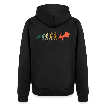 Piano Evolution Pianist Klavier Musiker Retro - Unisex Premium Bio Zip Hoodie - Schwarz - Hinten - Nico (187cm)