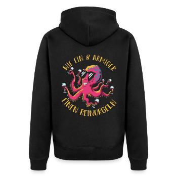 Trinkerfreunde wie ein achtarmiger ein reinorgeln - Unisex Premium Bio Zip Hoodie - Schwarz - Hinten - Nico (187cm)