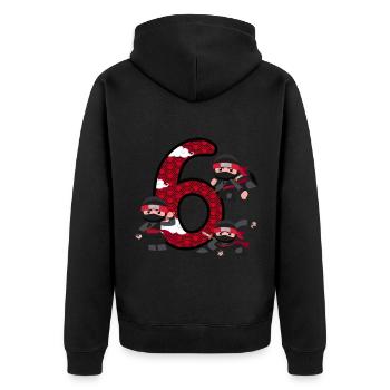 6. Geburtstag Junge Ninja 6 Jahre Ninja Kostüm - Unisex Premium Bio Zip Hoodie - Schwarz - Hinten - Nico (187cm)