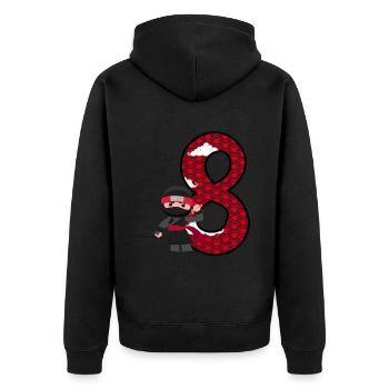 8. Geburtstag Junge Ninja 8 Jahre Ninja Kostüm - Unisex Premium Bio Zip Hoodie - Schwarz - Hinten - Nico (187cm)