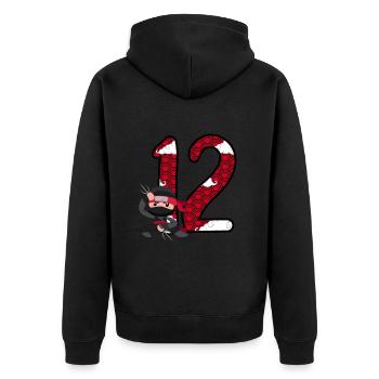 12. Geburtstag Junge Ninja 12 Jahre Ninja Kostüm - Unisex Premium Bio Zip Hoodie - Schwarz - Hinten - Nico (187cm)