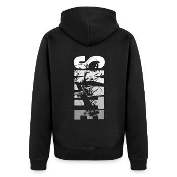 Skate Skater Skateboard - Unisex Premium Organic Zip Hoodie - black - Back - Nico (187cm)