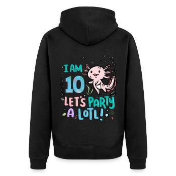 10ème anniversaire Axolotl Je Suis 10 Fête A Lotl - Veste à capuche bio Premium Unisexe - noir - Dos - Nico (187cm)