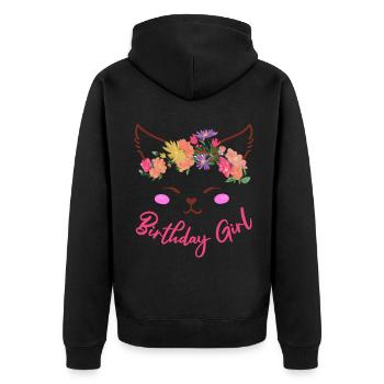 Birthday Girl Cats Outfit birthday girl - Unisex Premium Organic Zip Hoodie - black - Back - Nico (187cm)