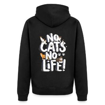 Pas de chats pas de vie chats Saint-Valentin - Veste à capuche bio Premium Unisexe - noir - Dos - Nico (187cm)