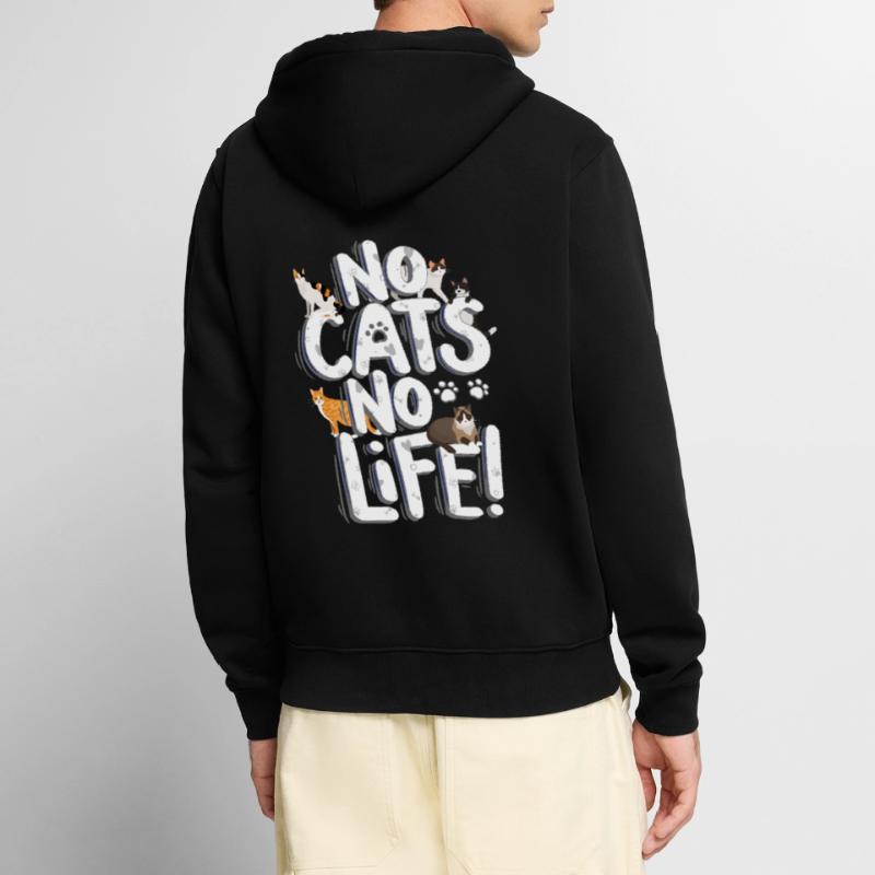 Pas de chats pas de vie chats Saint-Valentin Veste à capuche bio Premium Unisexe