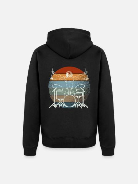 Vitruvian Drummer Drummer Legend - Unisex Premium Organic Zip Hoodie - black
