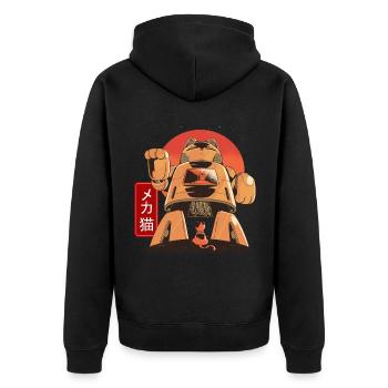 Cat Mech Robot Anime Mécanique Japonaise - Veste à capuche bio Premium Unisexe - noir - Dos - Nico (187cm)