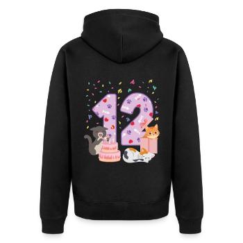 12ème anniversaire Girl Cats Outfit 12 ans - Veste à capuche bio Premium Unisexe - noir - Dos - Nico (187cm)