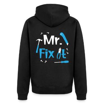 M. Fix It Carpenter Handyman Plombier Papa Day - Veste à capuche bio Premium Unisexe - noir - Dos - Nico (187cm)