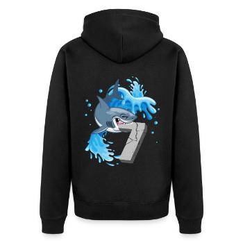 7th Birthday Sharks Thematic Party Seven Years - Unisex Premium Organic Zip Hoodie - black - Back - Nico (187cm)