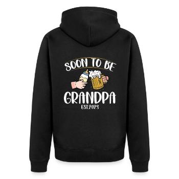 Bientôt Grand-père Est. 2023 Grand-père Fête des pères - Veste à capuche bio Premium Unisexe - noir - Dos - Nico (187cm)
