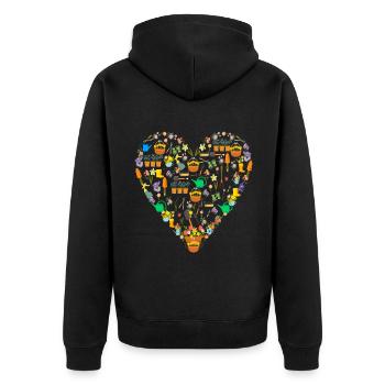 Coeur Outils de jardinage Jardin Nature Plante - Veste à capuche bio Premium Unisexe - noir - Dos - Nico (187cm)