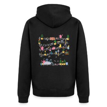 Musikalische Gartenarbeit Garten Natur Pflanze - Unisex Premium Bio Zip Hoodie - Schwarz - Hinten - Nico (187cm)