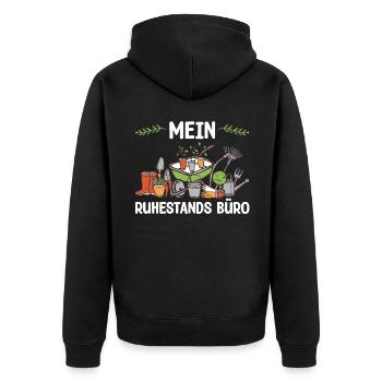 Mein Ruhestand Büro Blumengärtner Gärtner - Unisex Premium Bio Zip Hoodie - Schwarz - Hinten - Nico (187cm)