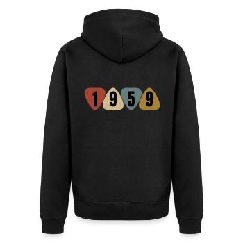 Born 1959 guitarist guitar pick - Unisex Premium Organic Zip Hoodie - black - Back - Nico (187cm)