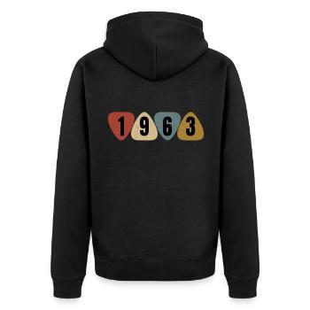 Born 1963 guitarist guitar pick - Unisex Premium Organic Zip Hoodie - black - Back - Nico (187cm)