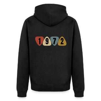 Born 1972 guitarist guitar pick - Unisex Premium Organic Zip Hoodie - black - Back - Nico (187cm)