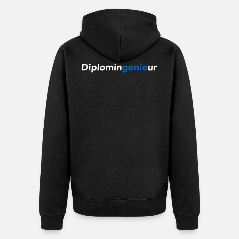 Graduate Engineer (Dipl Ing = Genius) - Unisex Premium Organic Zip Hoodie - black
