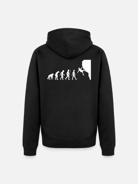 Evolution climbing - Unisex Premium Organic Zip Hoodie - black
