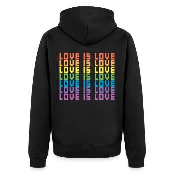LGBTQ Love Is Love Gay Lesbian Pride Equality Gift - Unisex Premium Organic Zip Hoodie - black - Back - Nico (187cm)