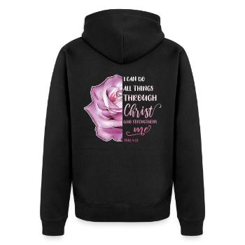 I Can Do All Things Through Christ LGBT Jésus - Veste à capuche bio Premium Unisexe - noir - Dos - Nico (187cm)