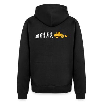 Wheel loader Evolution construction site excavator - Unisex Premium Organic Zip Hoodie - black - Back - Nico (187cm)