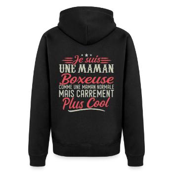 Je suis une maman Boxeuse, carrément cool - Veste à capuche bio Premium Unisexe - noir - Dos - Nico (187cm)