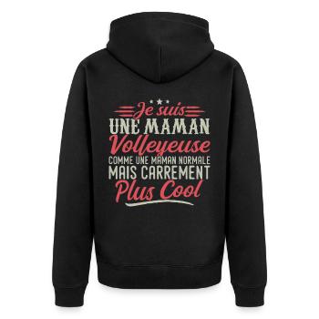 I'm a Volleyball mom, downright cool - Unisex Premium Organic Zip Hoodie - black - Back - Nico (187cm)