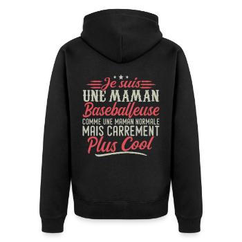 Je suis une maman Baseballeuse, carrément cool - Veste à capuche bio Premium Unisexe - noir - Dos - Nico (187cm)