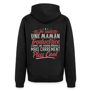 Je suis une maman Traductrice, carrément cool - Veste à capuche bio Premium Unisexe - noir - Dos - Nico (187cm)