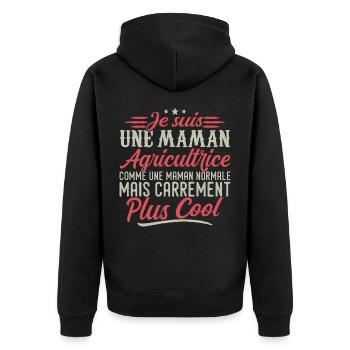 Je suis une maman Agricultrice, carrément cool - Veste à capuche bio Premium Unisexe - noir - Dos - Nico (187cm)