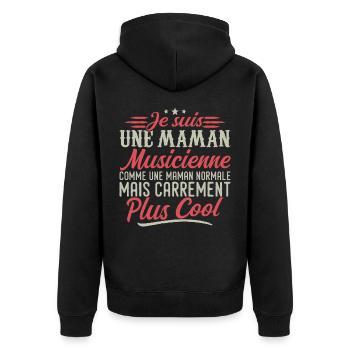 I'm a Musician Mom, Downright Cool - Unisex Premium Organic Zip Hoodie - black - Back - Nico (187cm)