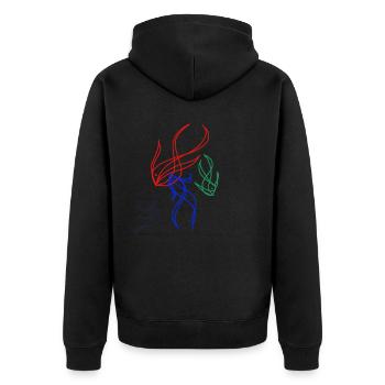 Schwalbentanz - Unisex Premium Bio Zip Hoodie - Schwarz - Hinten - Nico (187cm)