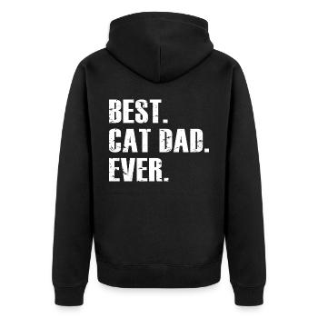 Best Cat Dad Ever - Awesome Gift For Cat Lover - Unisex Premium Organic Zip Hoodie - black - Back - Nico (187cm)