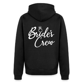 Bride's Crew - Bachelorette Party, Hen Night Gift - Unisex Premium Organic Zip Hoodie - black - Back - Nico (187cm)