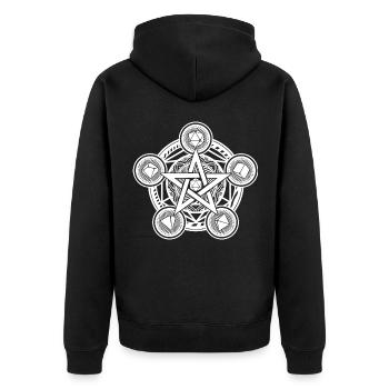 D20 Pentagramme RPG game - Veste à capuche bio Premium Unisexe - noir - Dos - Nico (187cm)
