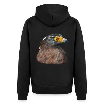 Wüstenbussard Bussard Greifvogel Raubvogel - Unisex Premium Bio Zip Hoodie - Schwarz - Hinten - Nico (187cm)