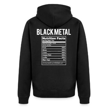 Black Metal Nutrition Facts Chemise et cadeau - Veste à capuche bio Premium Unisexe - noir - Dos - Nico (187cm)