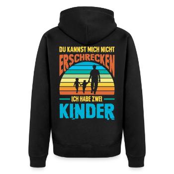 Bester Papa Der Welt Geschenke Weihnachten - Unisex Premium Bio Zip Hoodie - Schwarz - Hinten - Nico (187cm)