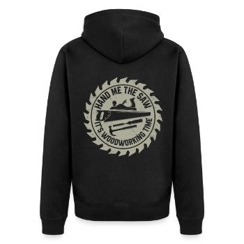 Artisanat de menuiserie | Cadeaux de menuiserie charpentier - Veste à capuche bio Premium Unisexe - noir - Dos - Nico (187cm)