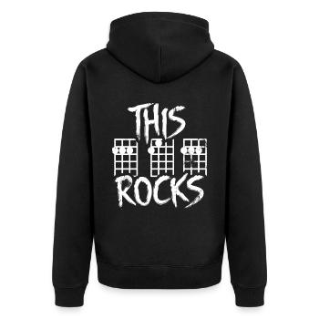 This Guitar Dad Rocks - Unisex Premium Organic Zip Hoodie - black - Back - Nico (187cm)